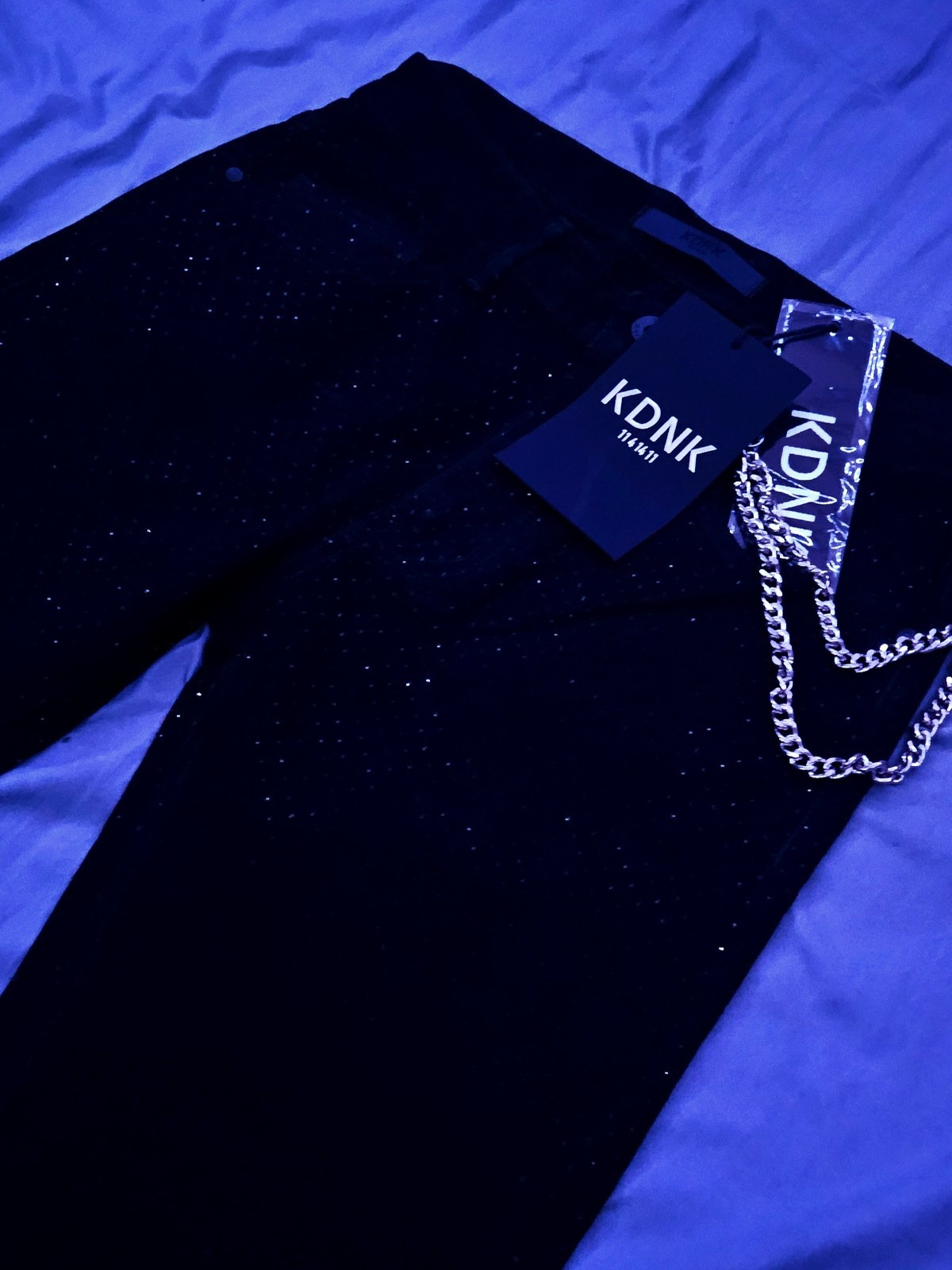 (BRAND NEW) KDNK Skinny Black Studded - 99% Cotton
