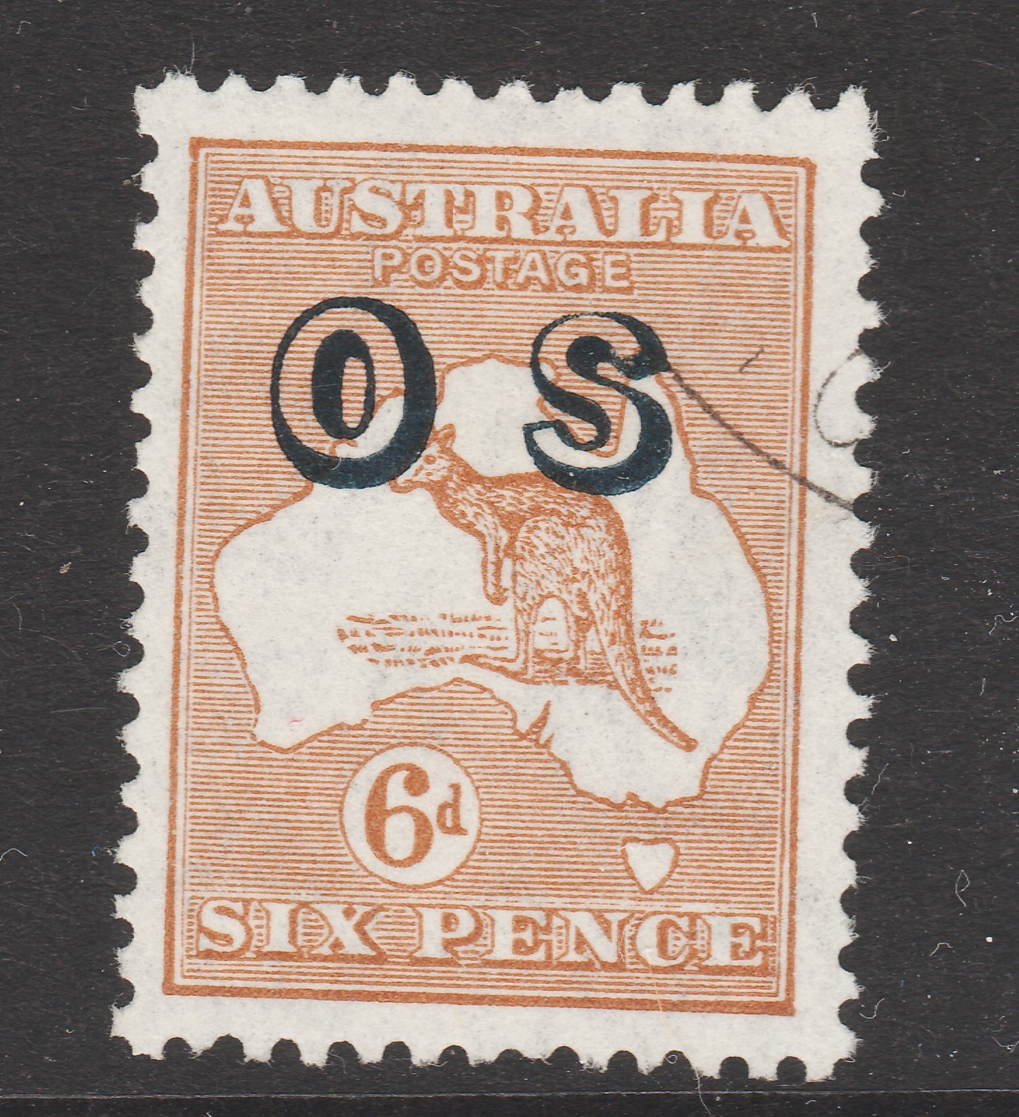 1933 KANGAROO CofA WATERMARK 6d CHESTNUT CANCELLED TO ORDER \