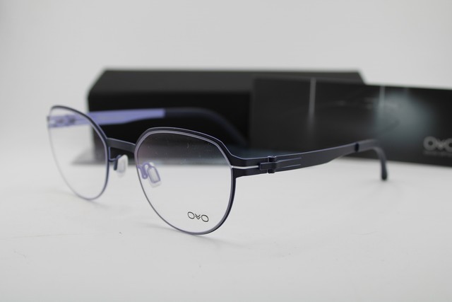 NEW OVVO OPTICS 6026 C 655/92 BLUE GUNMETAL AUTHENTIC EYEGLASSES 49-20