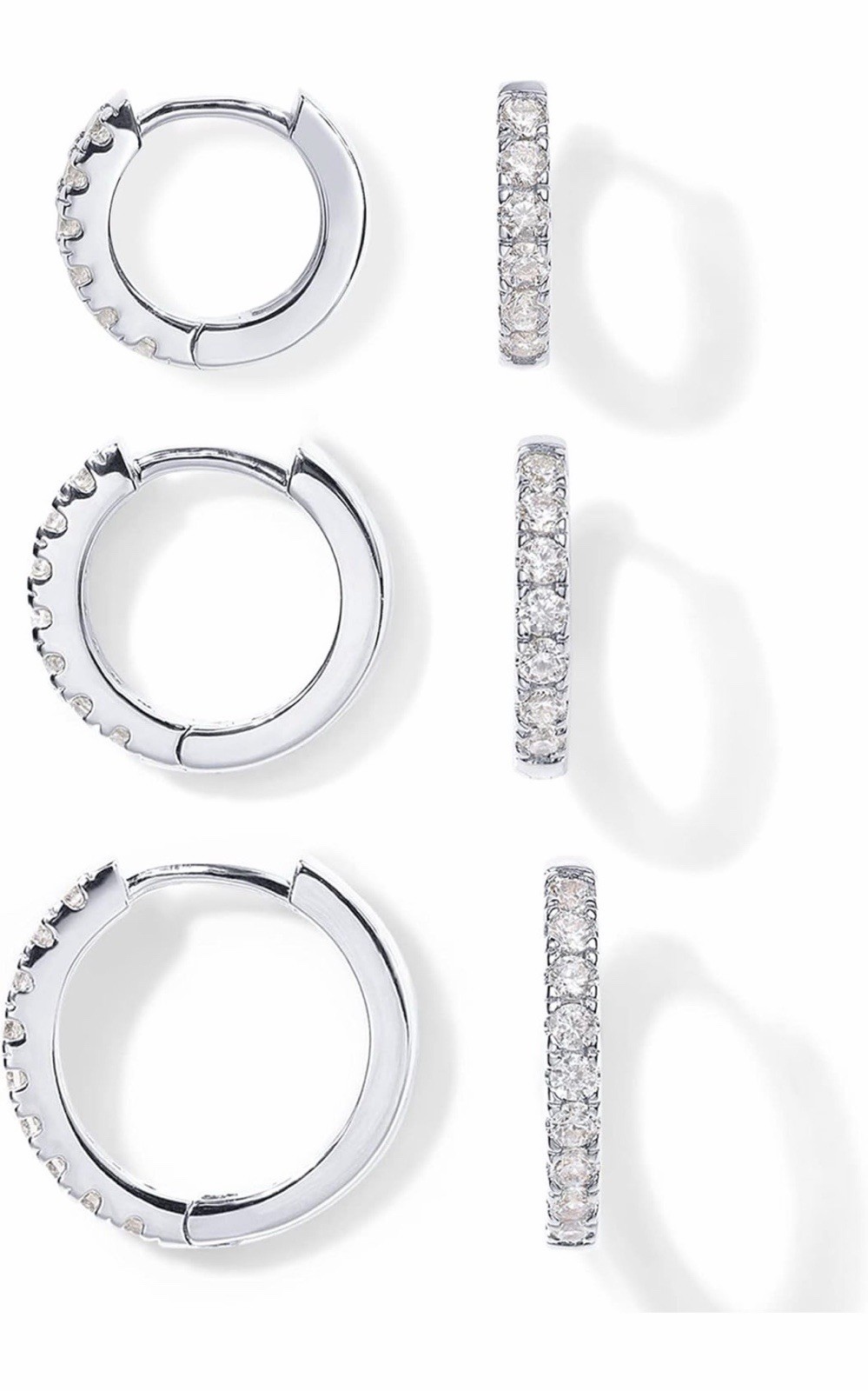 3 PAIRS PAVOI 18K Gold Plated CZ Huggie Hoop Earrings Set Hinged 3 PAIRS PAVOI 18K Gold Plated CZ Huggie Hoop Earrings Set Hinged