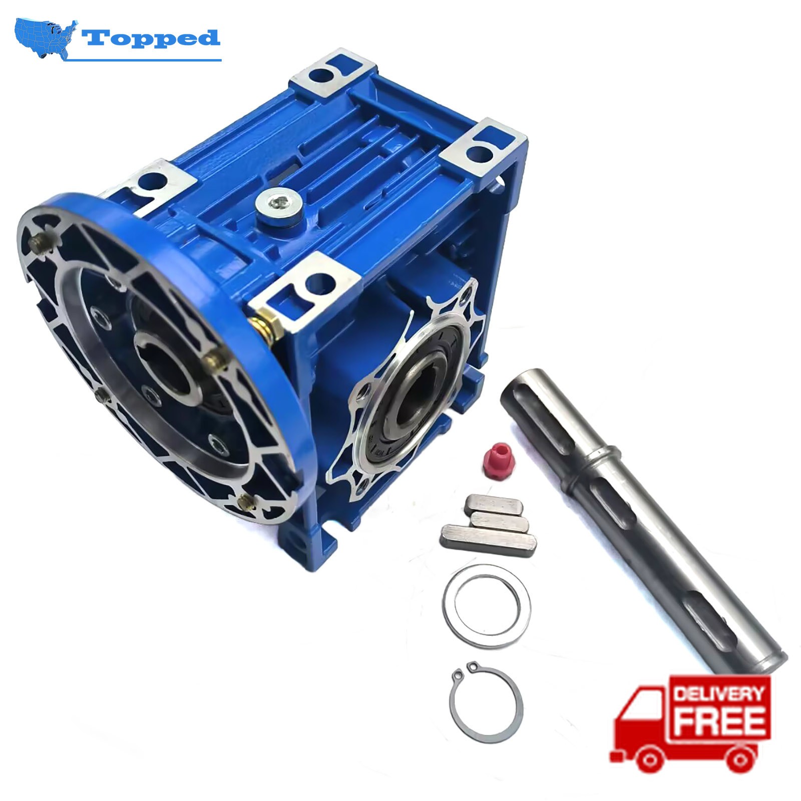 Worm Gear NMRV050 Speed Reducer 80B14 Input 19mm Ratio 10/20/30/40/50/100:1