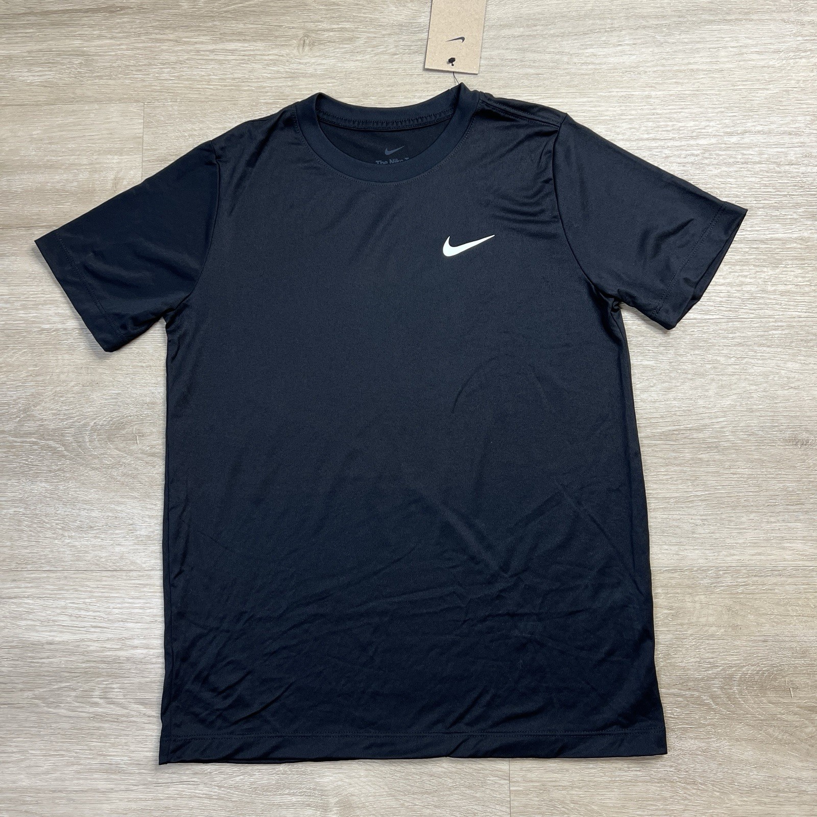 Nike Dri Fit Legend Swoosh Athletic Tshirt Black Kids Youth Size Large NWT