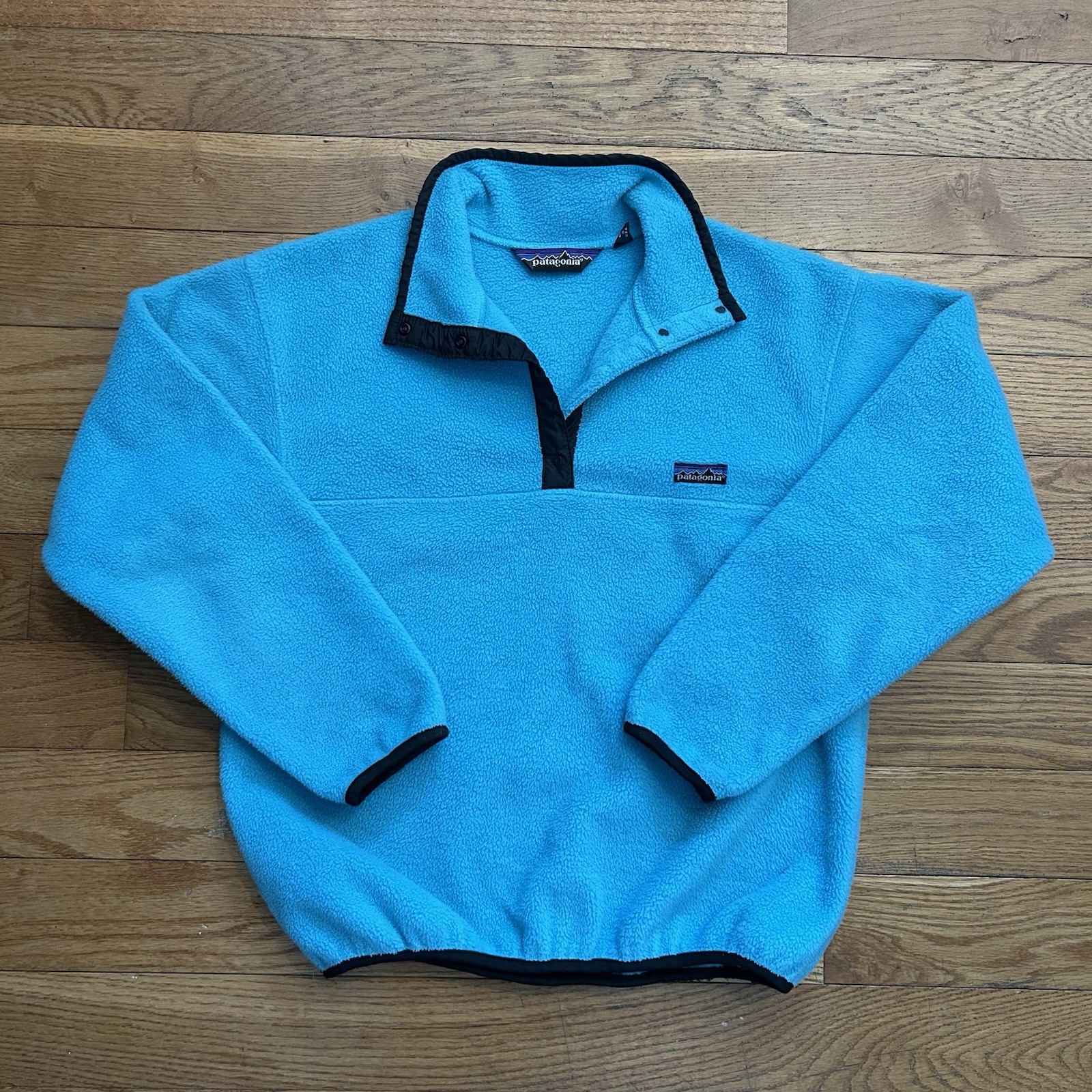 Vintage 80s Patagonia Synchilla Snap T Turquoise Fleece Jacket 10