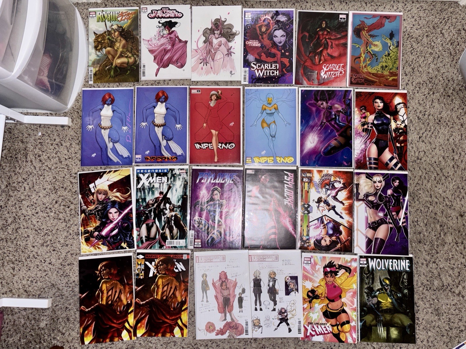 Marvel X Men Comic Book Lot Psylocke, Gambit House And Powers Of X Scarlet Witch Marvel X Men Comic Book Lot Psylocke, Gambit House And Powers Of X Scarlet Witch