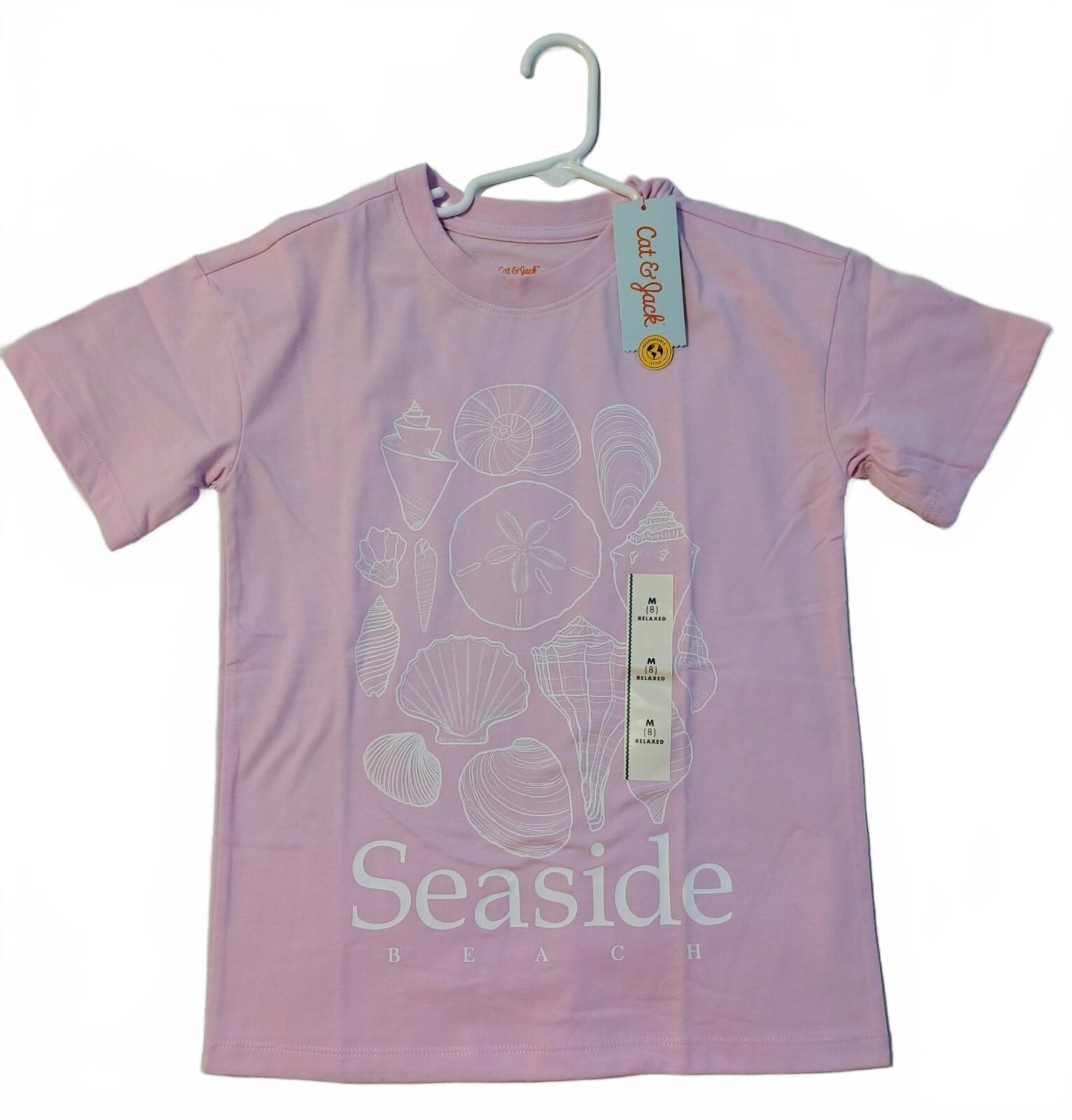 Cat & Jack Girls Seaside Beach Seashell Graphic T Shirt Light Purple M 8 NWT Cat & Jack Girls Seaside Beach Seashell Graphic T Shirt Light Purple M 8 NWT