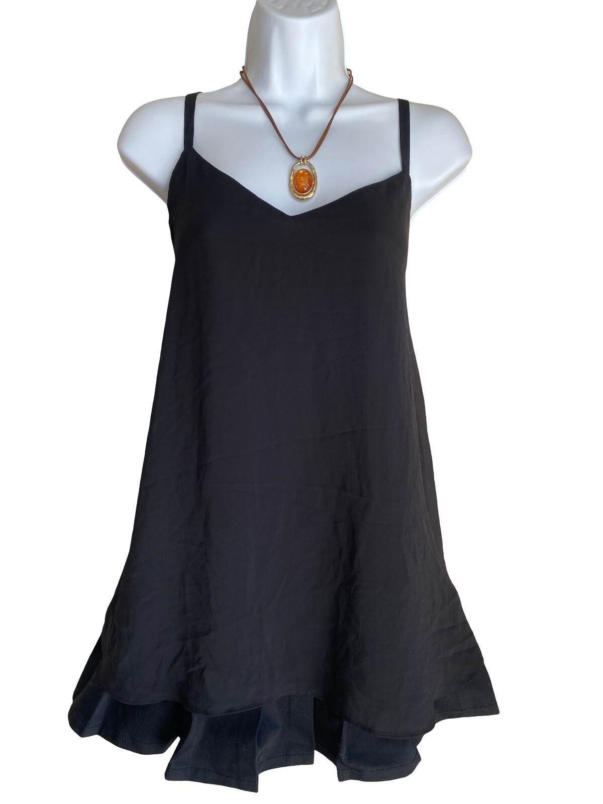 Vintage Torrid Plus 1X Black Strappy Swing Camisole Blouse Goth Whimsigoth Boho