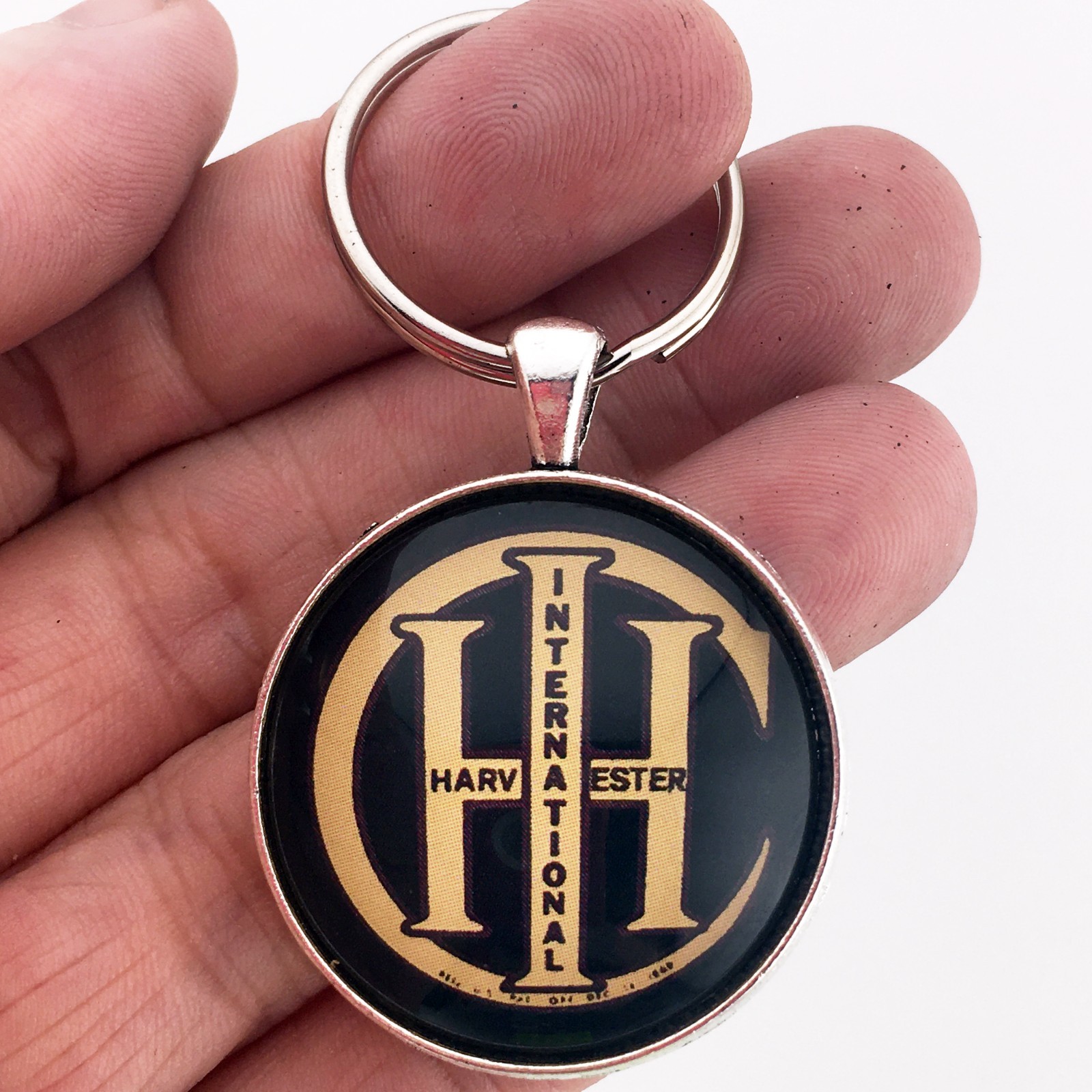 Antique International Harvester 1902-1938 Vintage Tractor Emblem Logo Keychain