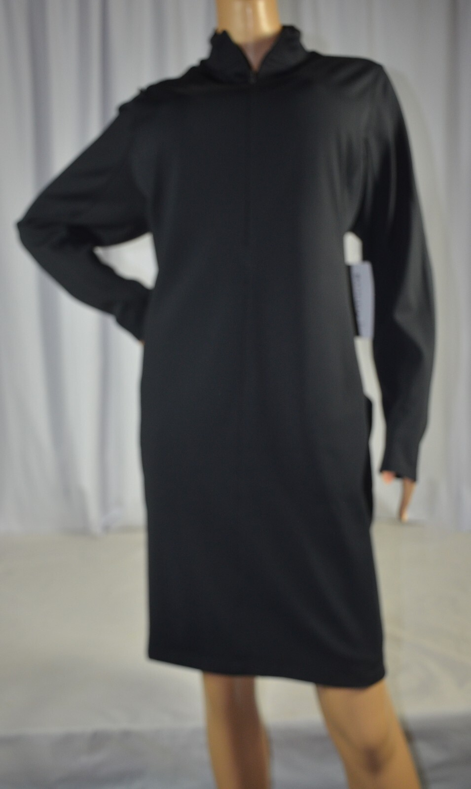 NWT MSRV $159 Athleta Size 1X Plus Size Black Long Sleeve Delancey Dress #882062