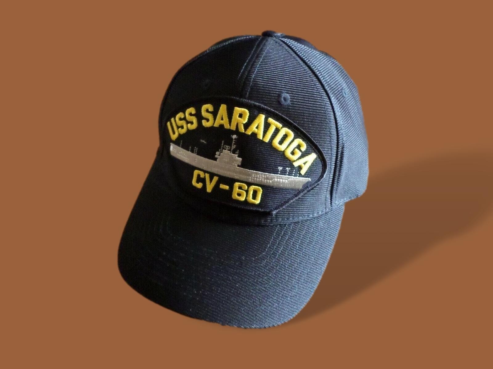 USS SARATOGA CV-60 U.S NAVY SHIP HAT OFFICIAL U.S MILITARY BALL CAP U.S.A MADE USS SARATOGA CV-60 U.S NAVY SHIP HAT OFFICIAL U.S MILITARY BALL CAP U.S.A MADE