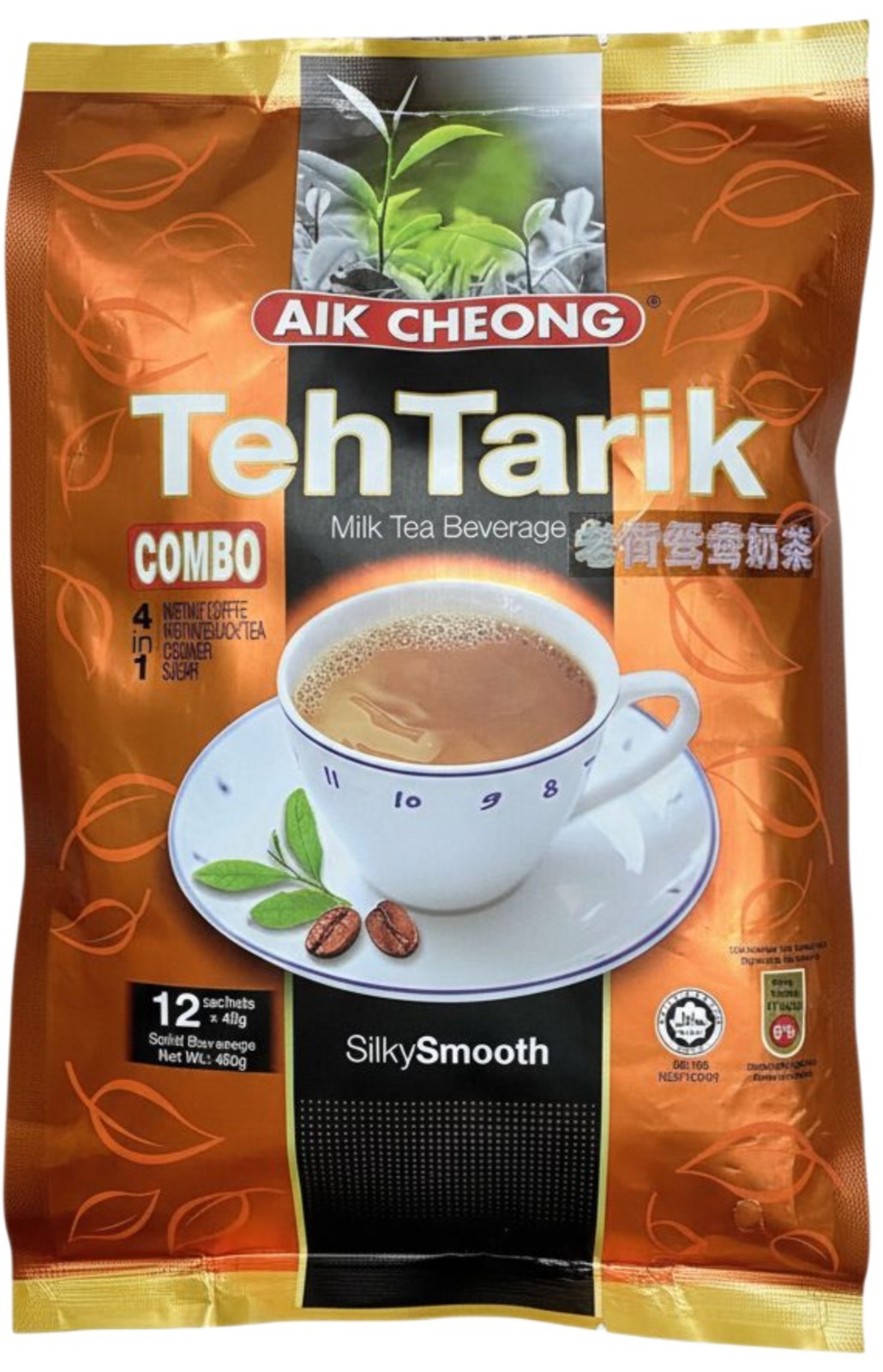 Aik Cheong Teh Tarik COMBO – 4-in-1 Coffee & Tea Fusion – 12 Sachets (480g)