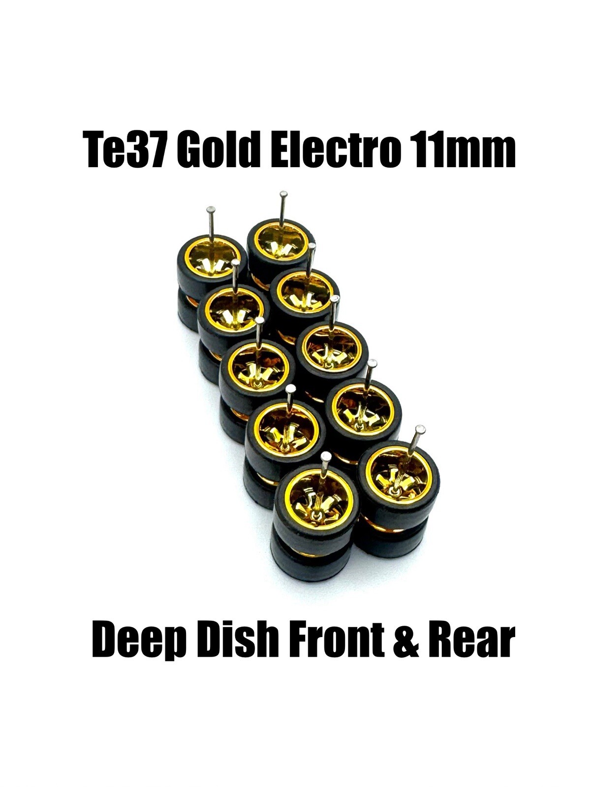 5x Sets Gold Deep Dish Te37 11mm Real Rider Wheel w/ Rubber Tires Sets for 1/64 5x Sets Gold Deep Dish Te37 11mm Real Rider Wheel w/ Rubber Tires Sets for 1/64