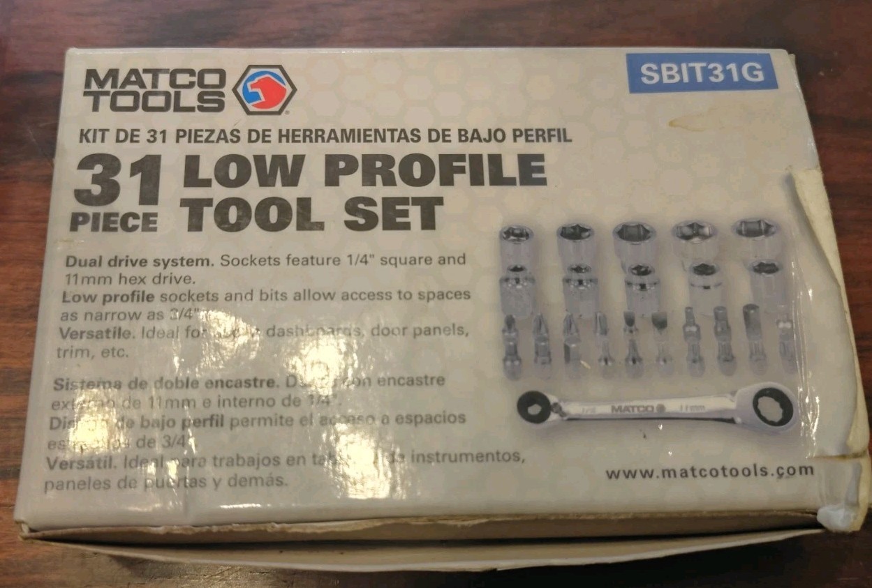 MATCO TOOLS SBIT31O 31-PC LOW PROFILE 1/4