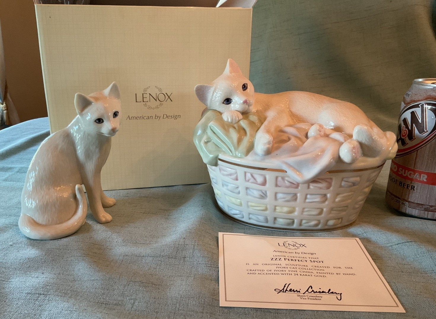 2 Lenox Classic Cat Collection *Sweet Devotions* & *Zzz Perfect Spot*