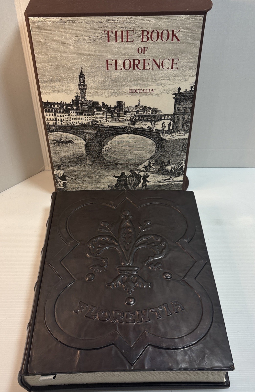 THE BOOK OF FLORENCE 1973 Editalia Limited Ed #1389 Leather Bronze Relief Folio