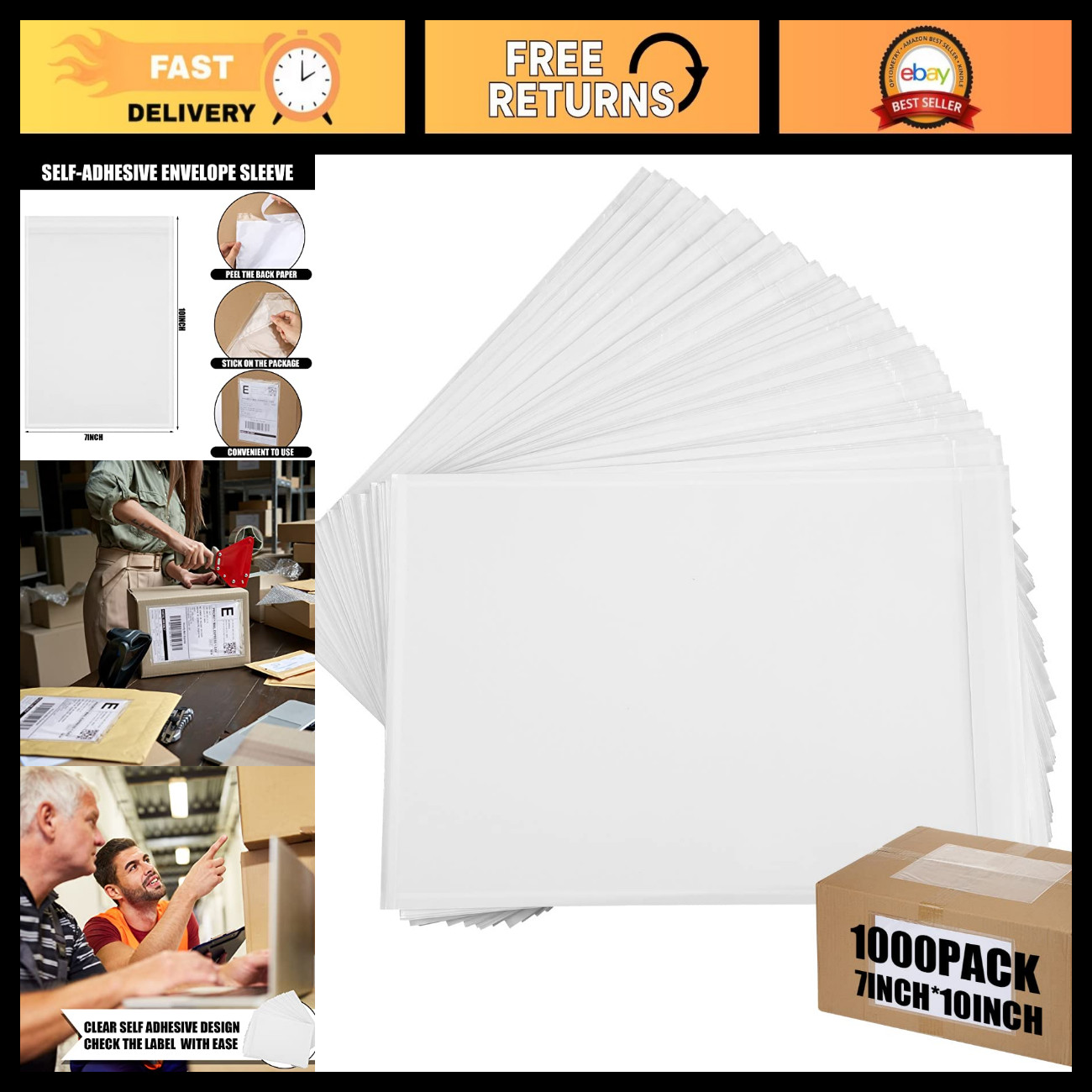 1000 Pcs Clear Packing List Envelopes 7\ 1000 Pcs Clear Packing List Envelopes 7\