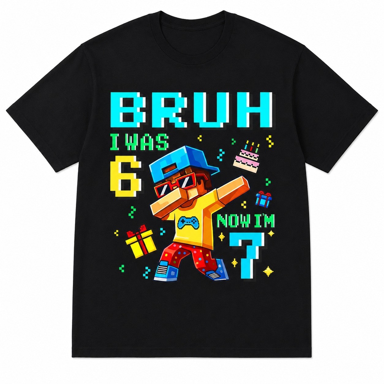 7th Birthday Boy Gamer Shirt I Was 6 Now I\'m 7 Kids Birthday Gift
