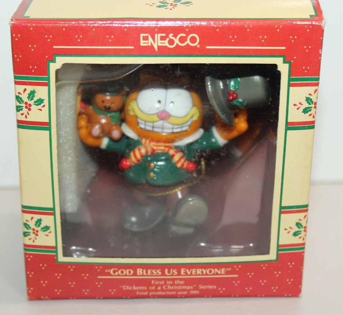 Enesco Garfield\'s Gold Bless Us Everyone Ornament 1st in Series ~ Dickens NIB