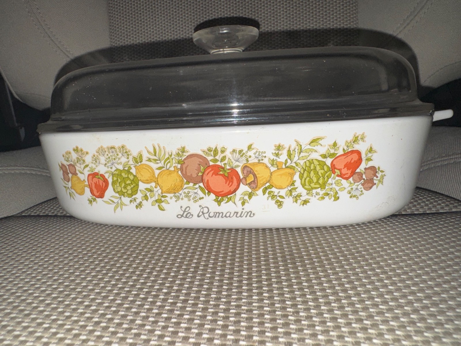 Very Rare Authentic Corning Ware LE ROMARIN Casserole Dish w/ Lid Spice of Life