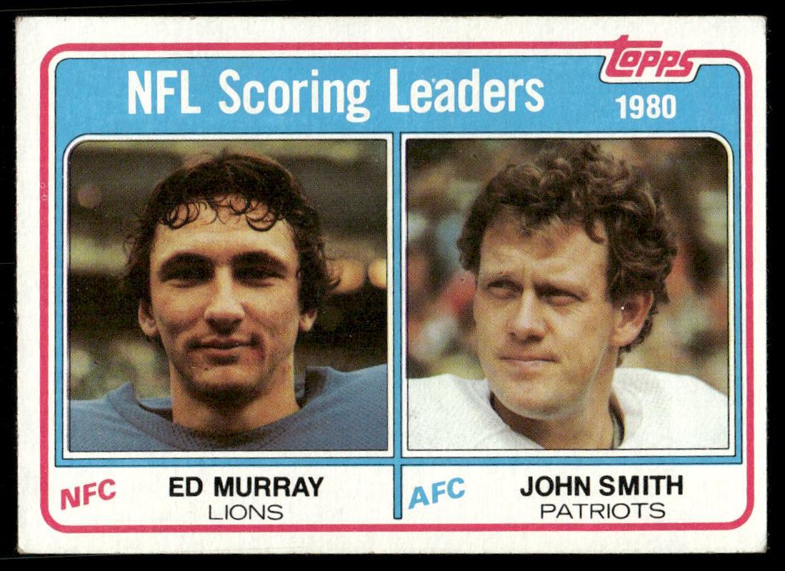 1981 Topps 1980 Scoring Leaders (Ed Murray / John Smith) #4 Patriots Lions
