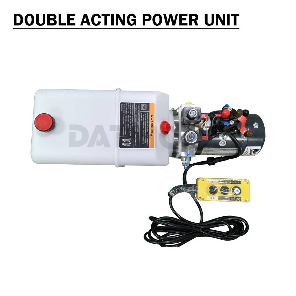12V Hydraulic Pump Double Acting 8L Reservoir with 3 Button Control