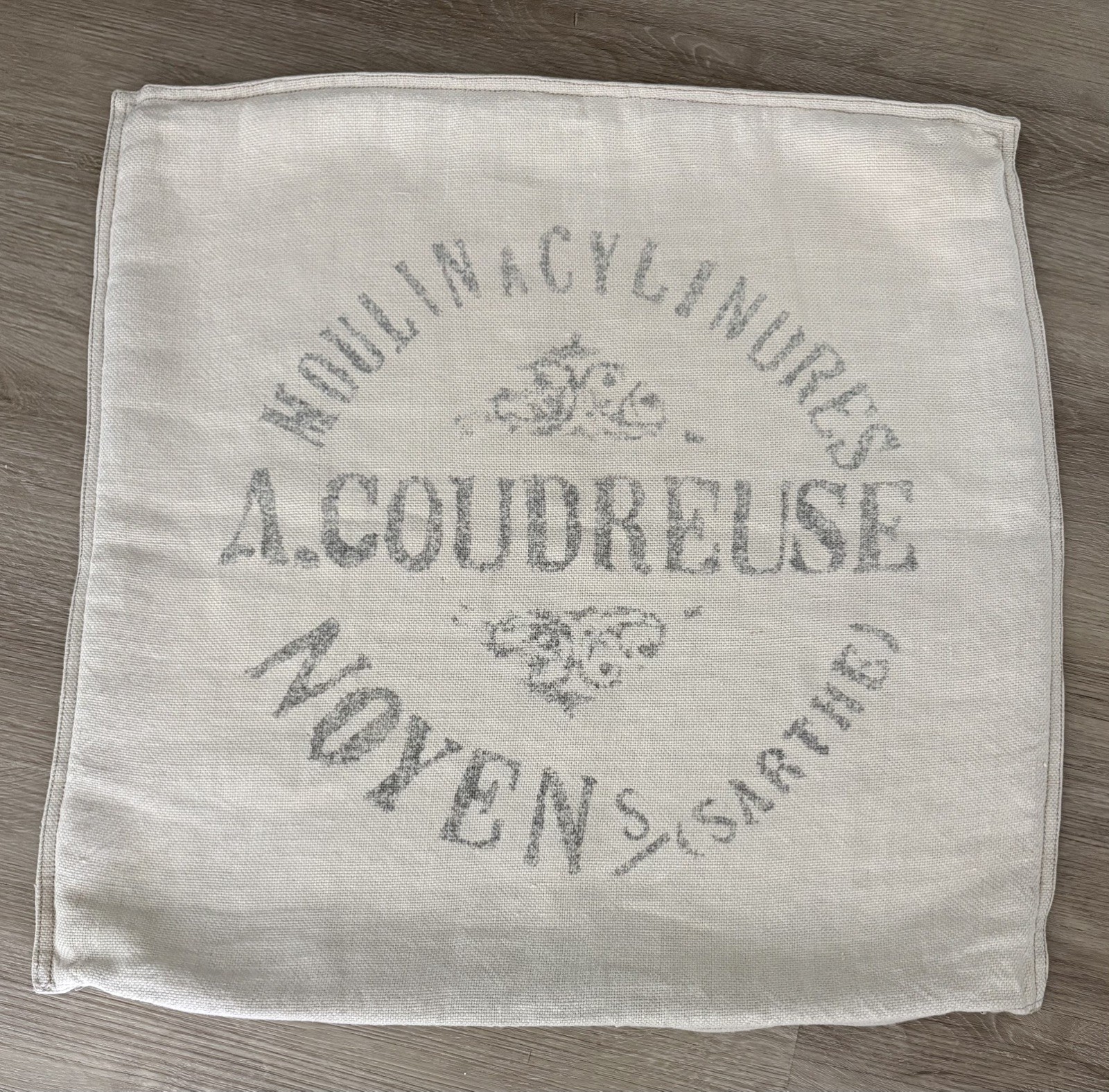 RARE RH-Restoration Hardware*Vintage French Grain-Sack Linen Pillow Cover 23\