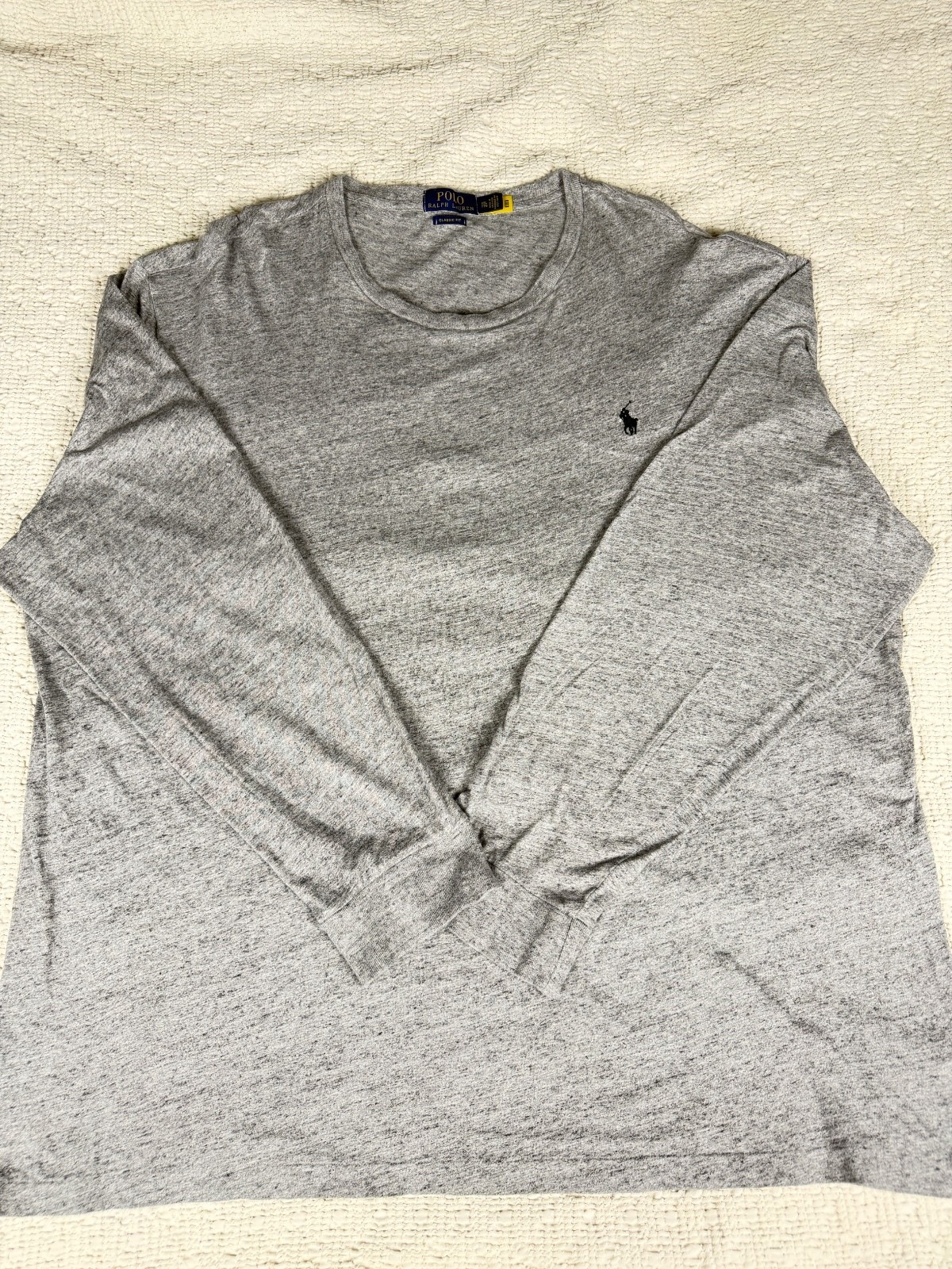 Polo Ralph Lauren Gray Long Sleeve T Shirt Classic Fit Size M