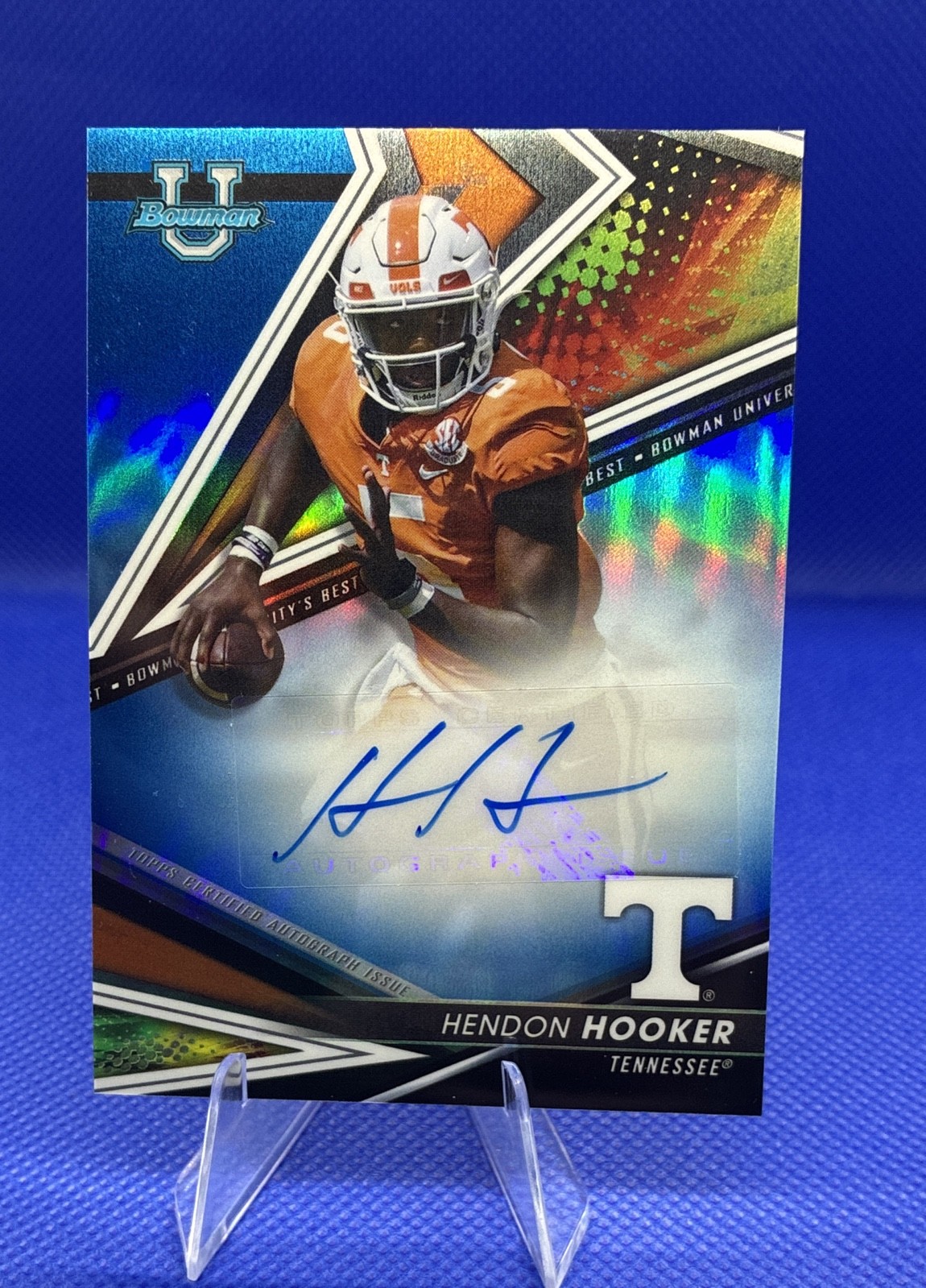 2022-23 Bowman\'s Best Uni- Best of 2022 Autographs Hendon Hooker Blue /150 2022-23 Bowman\'s Best Uni- Best of 2022 Autographs Hendon Hooker Blue /150