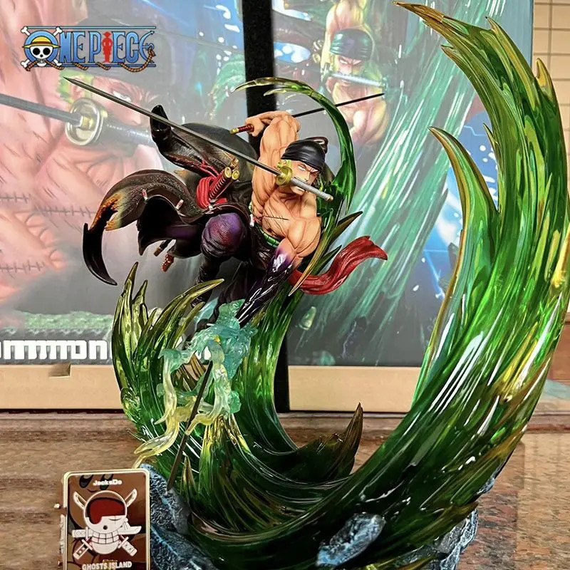 24Cm One Piece Figure Roronoa Zoro Anime Figures Gk Luminous Pvc Statue Model Co