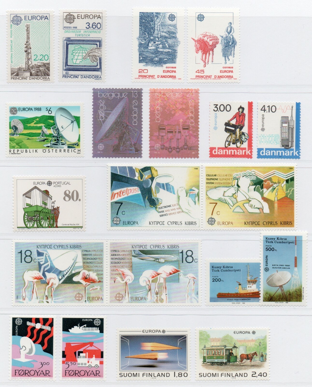 1988 - Europe CEPT (Full Year) - Transport and Communications MNH** 1988 - Europe CEPT (Full Year) - Transport and Communications MNH**