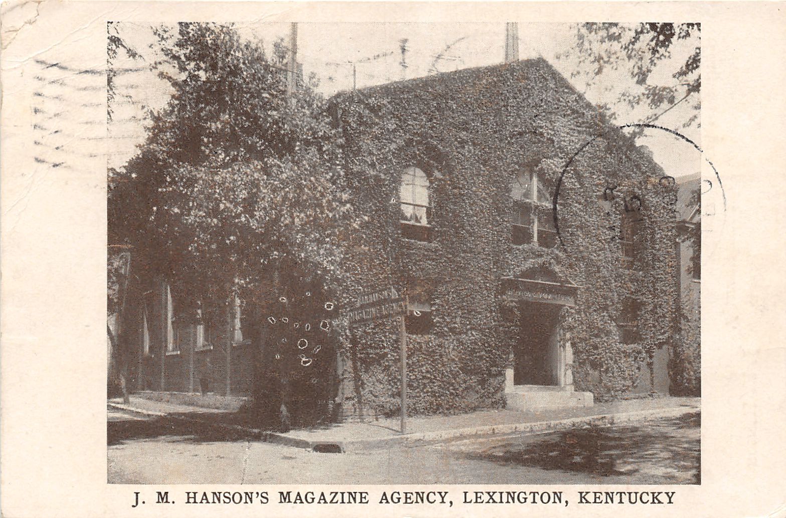 J46/ Lexington Kentucky Postcard c1910 J.M Hanson\'s Magazine Agency 281 J46/ Lexington Kentucky Postcard c1910 J.M Hanson\'s Magazine Agency 281