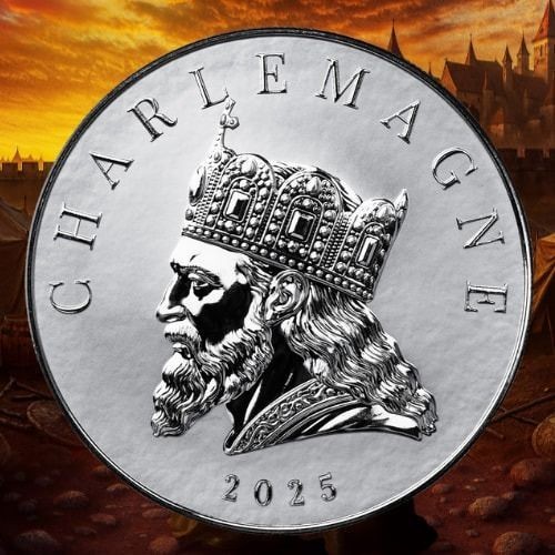 5 oz CHARLEMAGNE Silver Coin .9999 Fine Silver Proof Like Commander Series ART