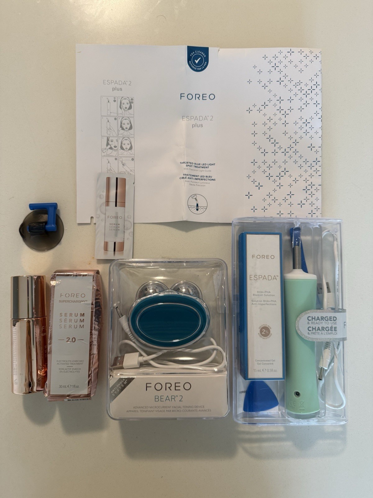 Foreo Bear, Foreo Espada, BHA+PHA blemish Solution, X2 Supercharge Serum 2.0 Foreo Bear, Foreo Espada, BHA+PHA blemish Solution, X2 Supercharge Serum 2.0