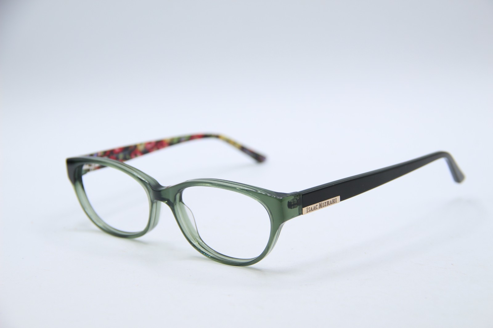 NEW ISAAC MIZRAHI IM30029 GN GREEN FLORAL AUTHENTIC EYEGLASSES 53-15
