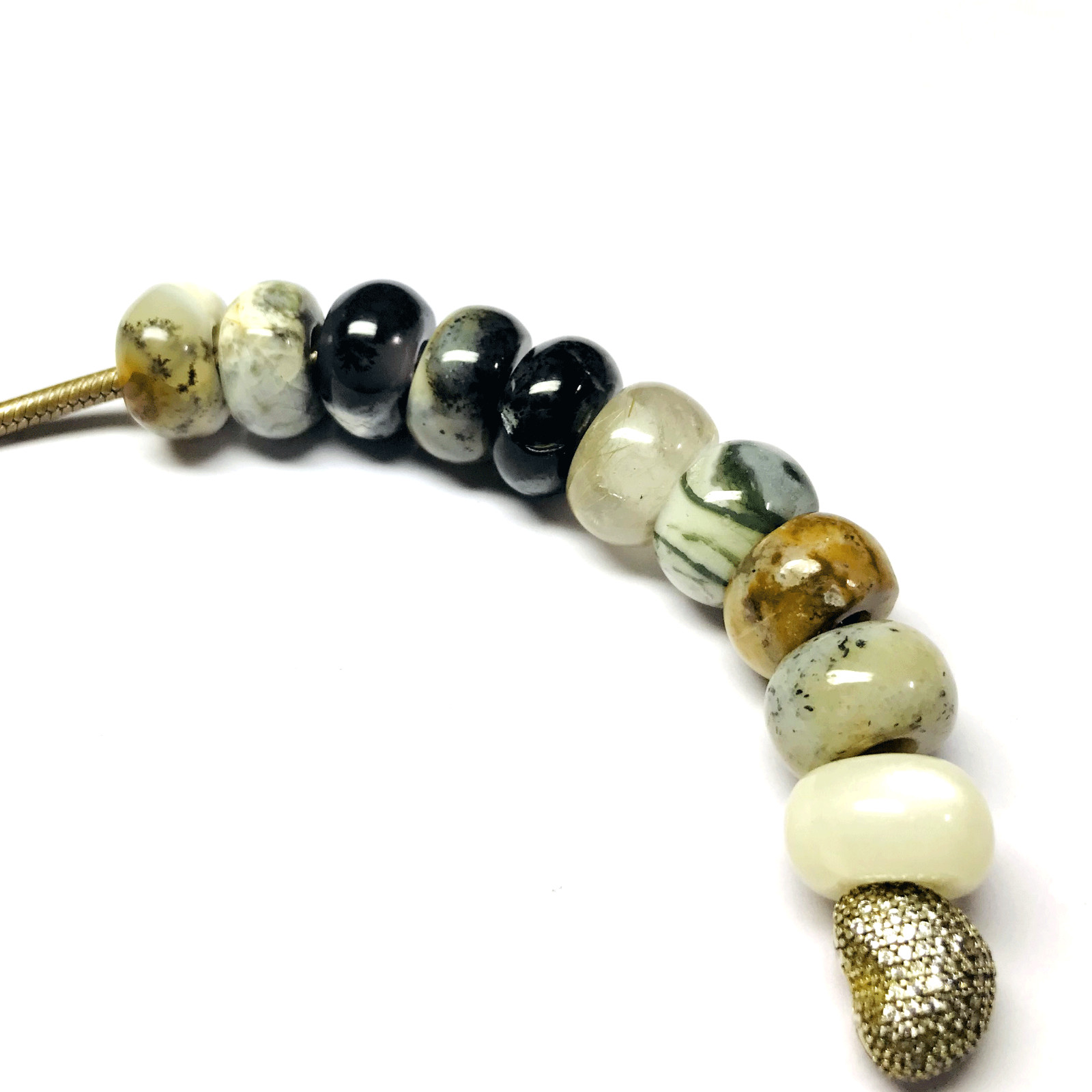 10 Pcs. Smooth Multicolor Gemstone 5MM Big Hole Beads Large Hole Beads 14x8mm