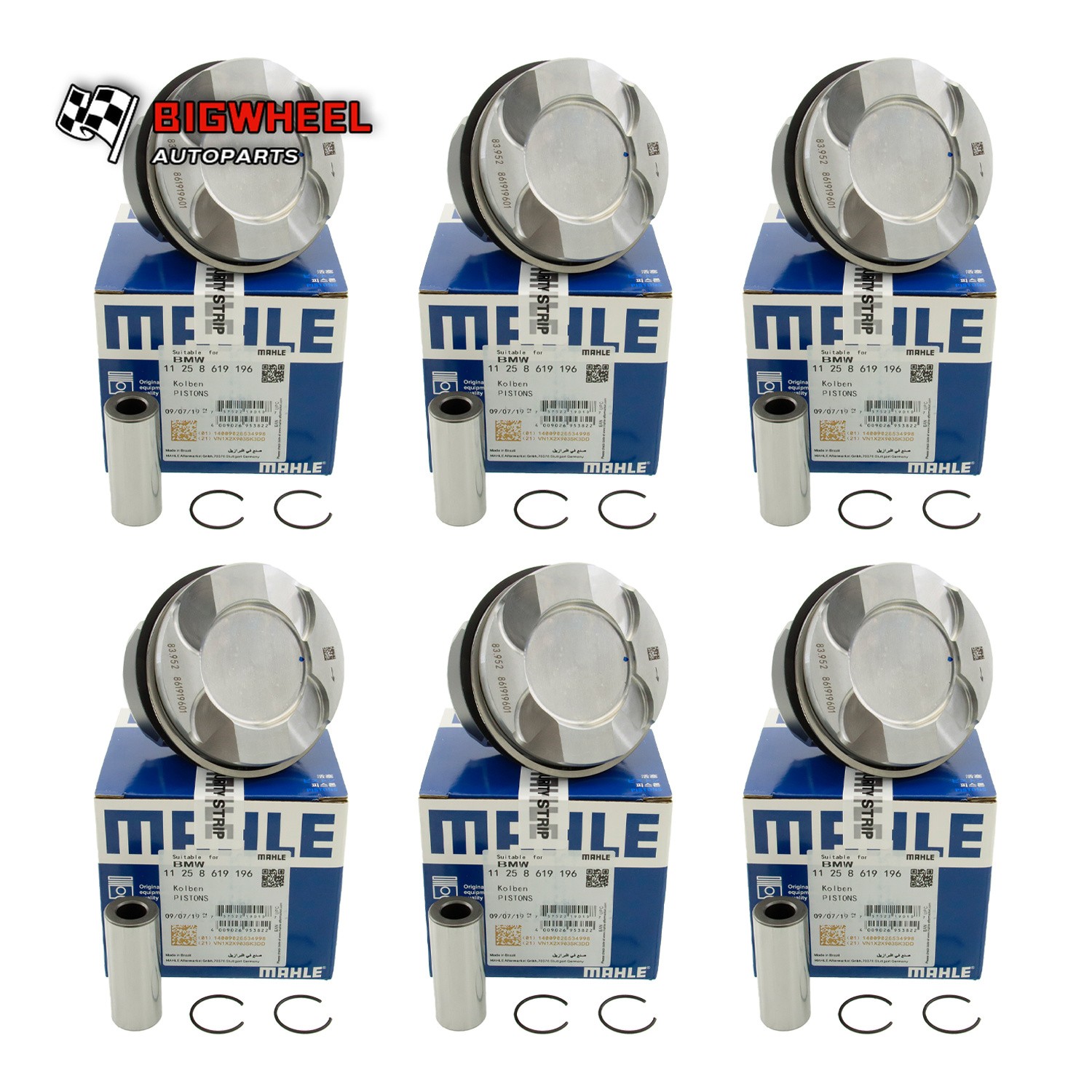 Mahle 6x Pistons+Rings Set STD 22mm 84mm BMW N55B30A 335i 435i 535i X3 X4 X5 X6