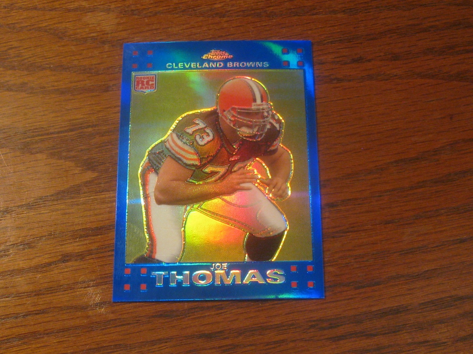 JOE THOMAS 2007 Topps Chrome BLUE REFRACTOR Rookie Card # TC264 BROWNS JOE THOMAS 2007 Topps Chrome BLUE REFRACTOR Rookie Card # TC264 BROWNS