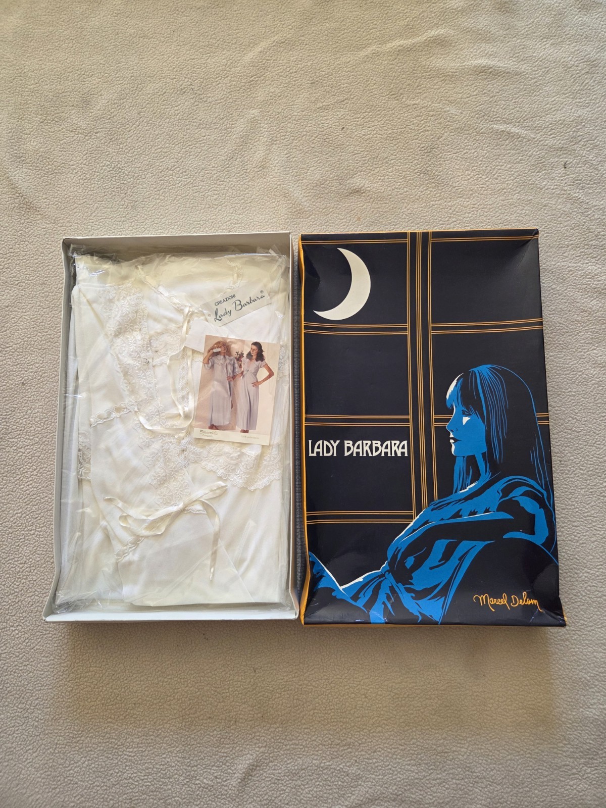 Vintage 1970s Lady Barbara Nightgown Made in Italy Deadstock Marcel Delom