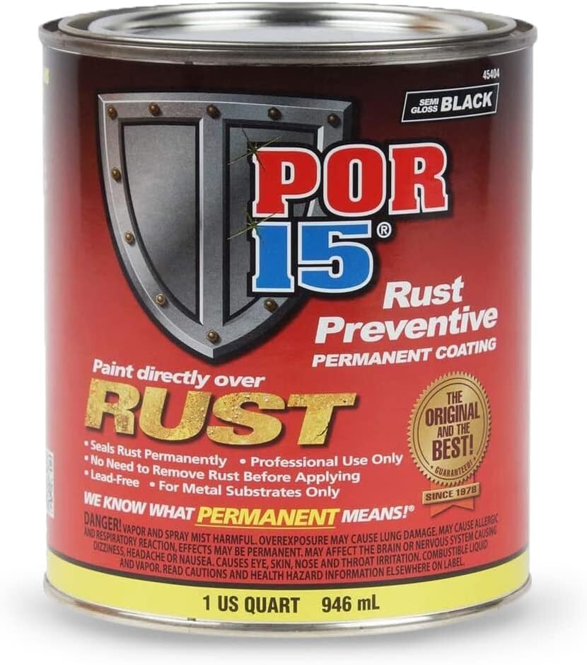 POR-15 45404 (Semi Gloss Black Rust Preventive Paint - 1 Quart FRESH STOCK NEW)