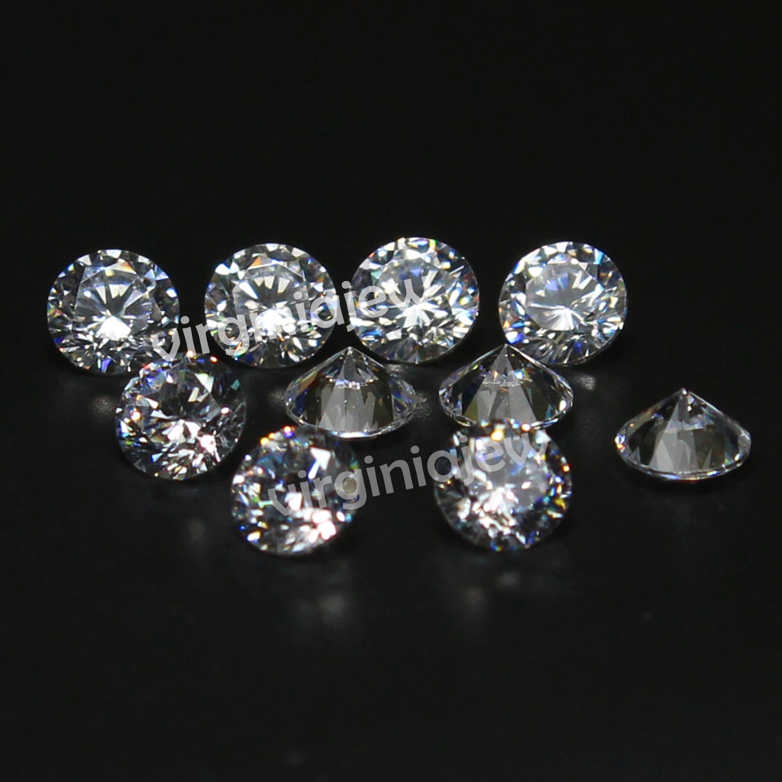 Certified 1.51 Ct D Color VVS1 Round Cut 3.40 MM Lab Grown Diamond 10 Pcs #J1