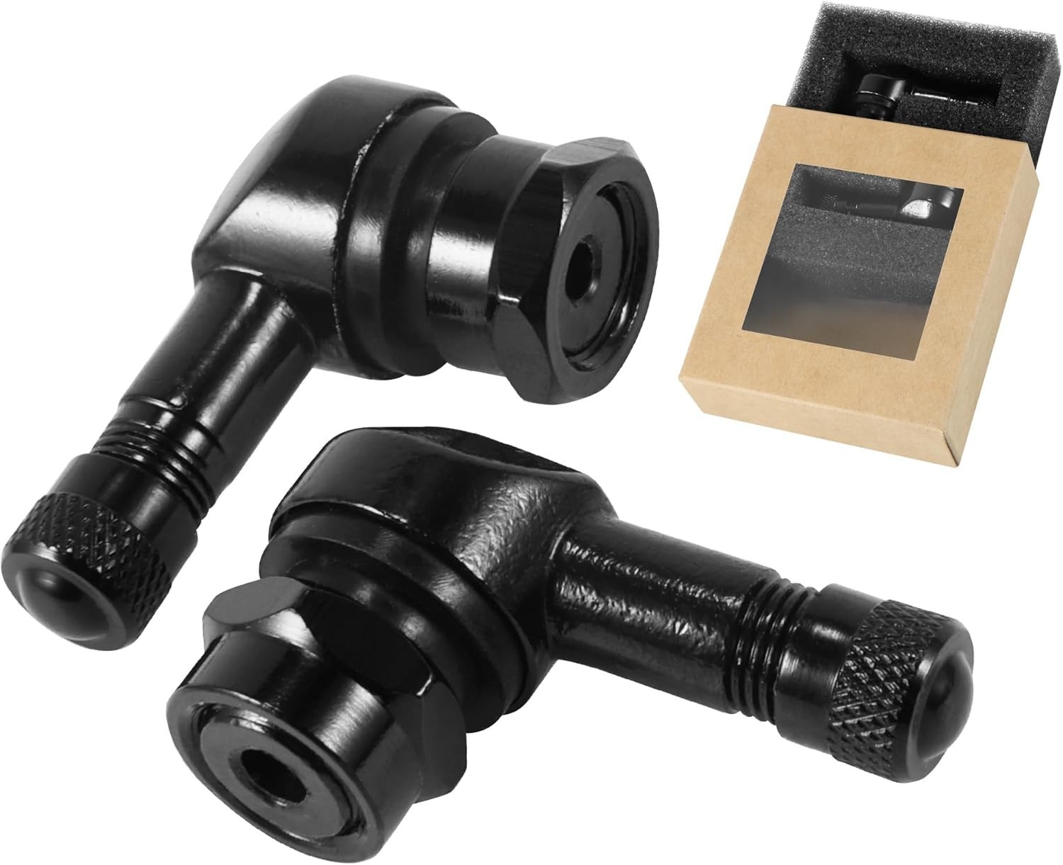 90 Degree CNC Motorcycle Tire Valve Stems 10 mm and 11.3 mm for Harley Black