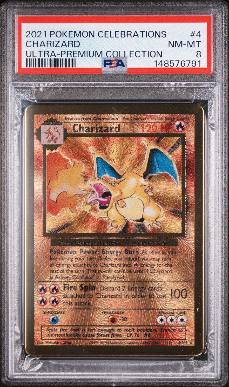 Charizard - 2021 Pokémon Celebrations Ultra-Premium Collection #4 - PSA 8 Charizard - 2021 Pokémon Celebrations Ultra-Premium Collection #4 - PSA 8