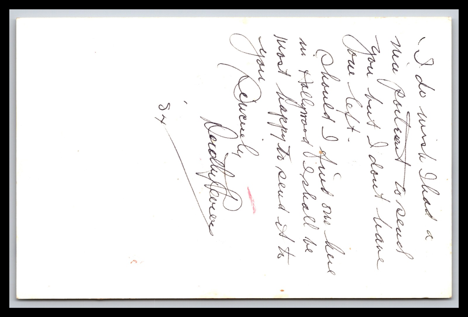 Dorothy Revier -Actress- 3.5x5 Card/ Image Written Note- Signed x2(Rev.) Dorothy Revier -Actress- 3.5x5 Card/ Image Written Note- Signed x2(Rev.)