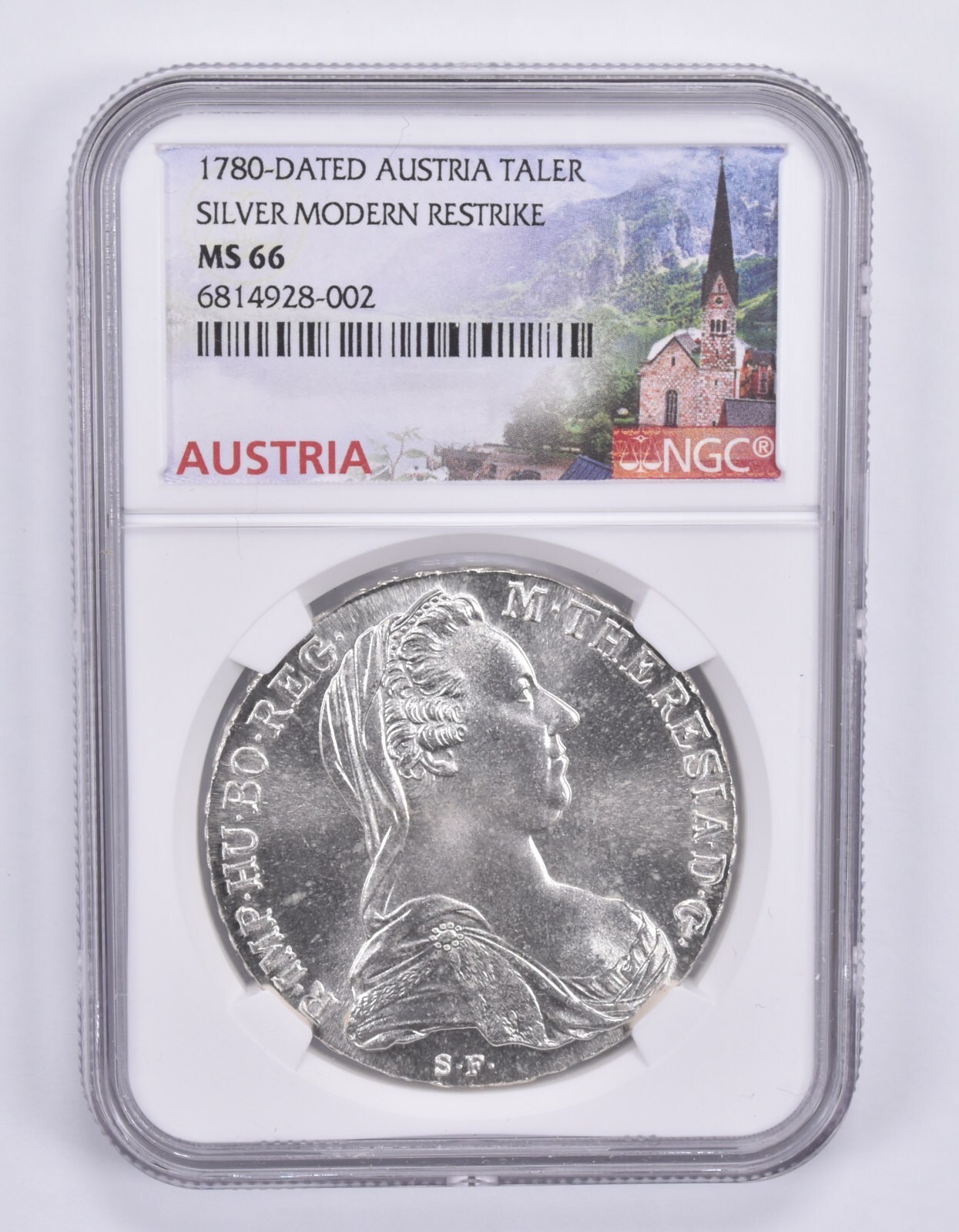1780-Dated Austria Taler Silver Modern Restrike MS66 NGC 1780-Dated Austria Taler Silver Modern Restrike MS66 NGC