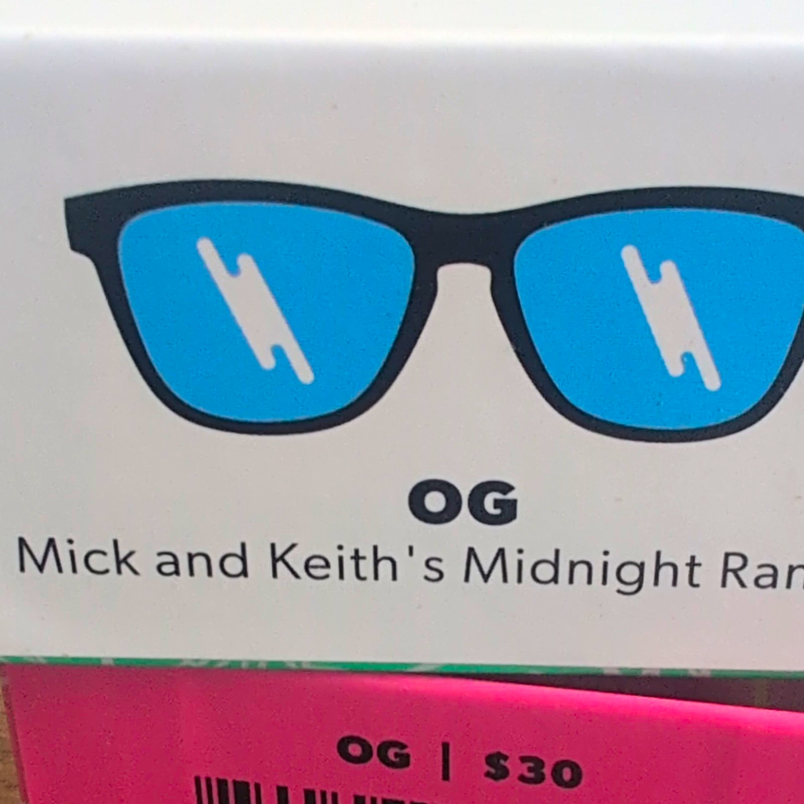 goodr OG Mick and Keith\'s Midnight Ramble Sunglasses Black/Blue Mirrored Men