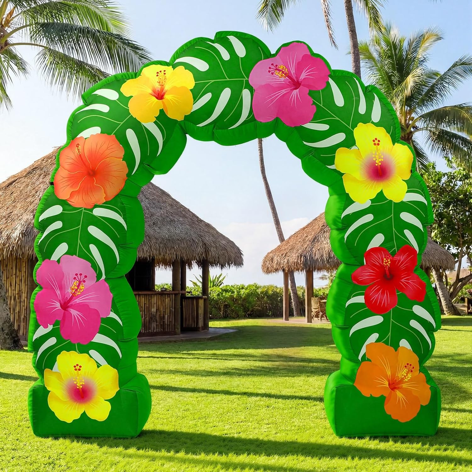 8.2 ft Tropical Hawaiian Inflatable Arch Summer Luau Party Decor