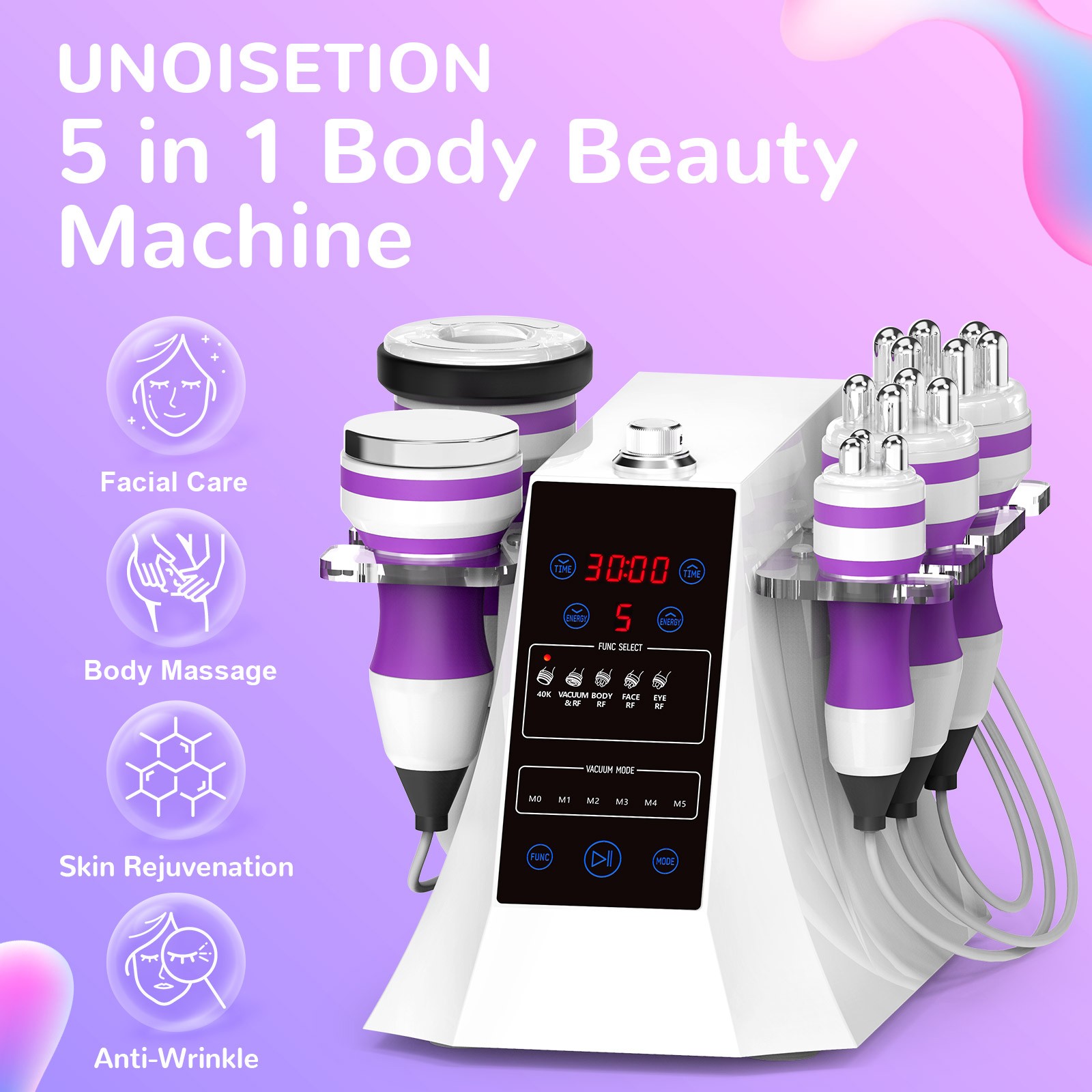 UNOISETION 5 in 1 Beauty Machine for Small Beauty Salons Skin Care Body Massage