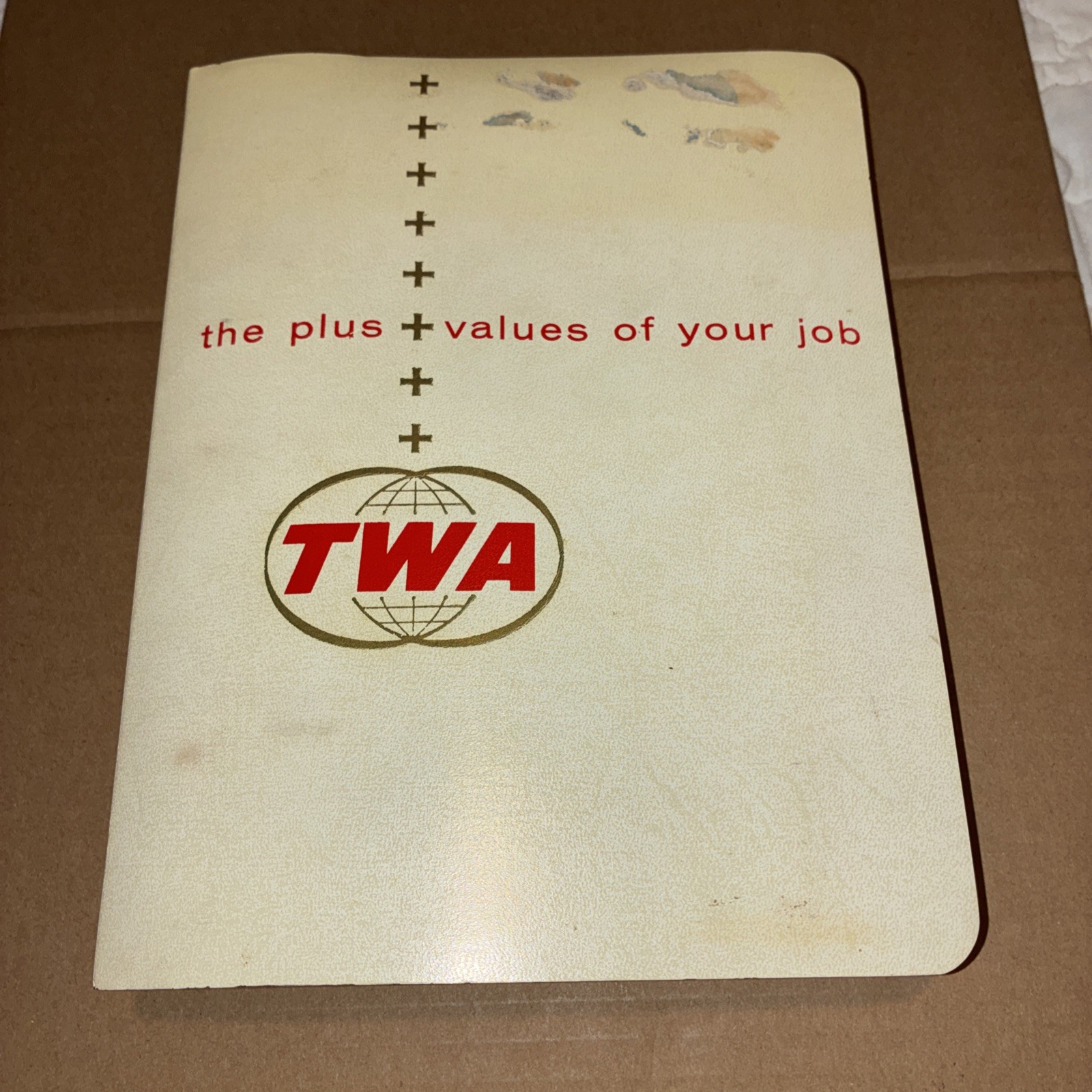 TWA Airlines Employee Benefits Handbook In White 3-Ring Binder - 1965 