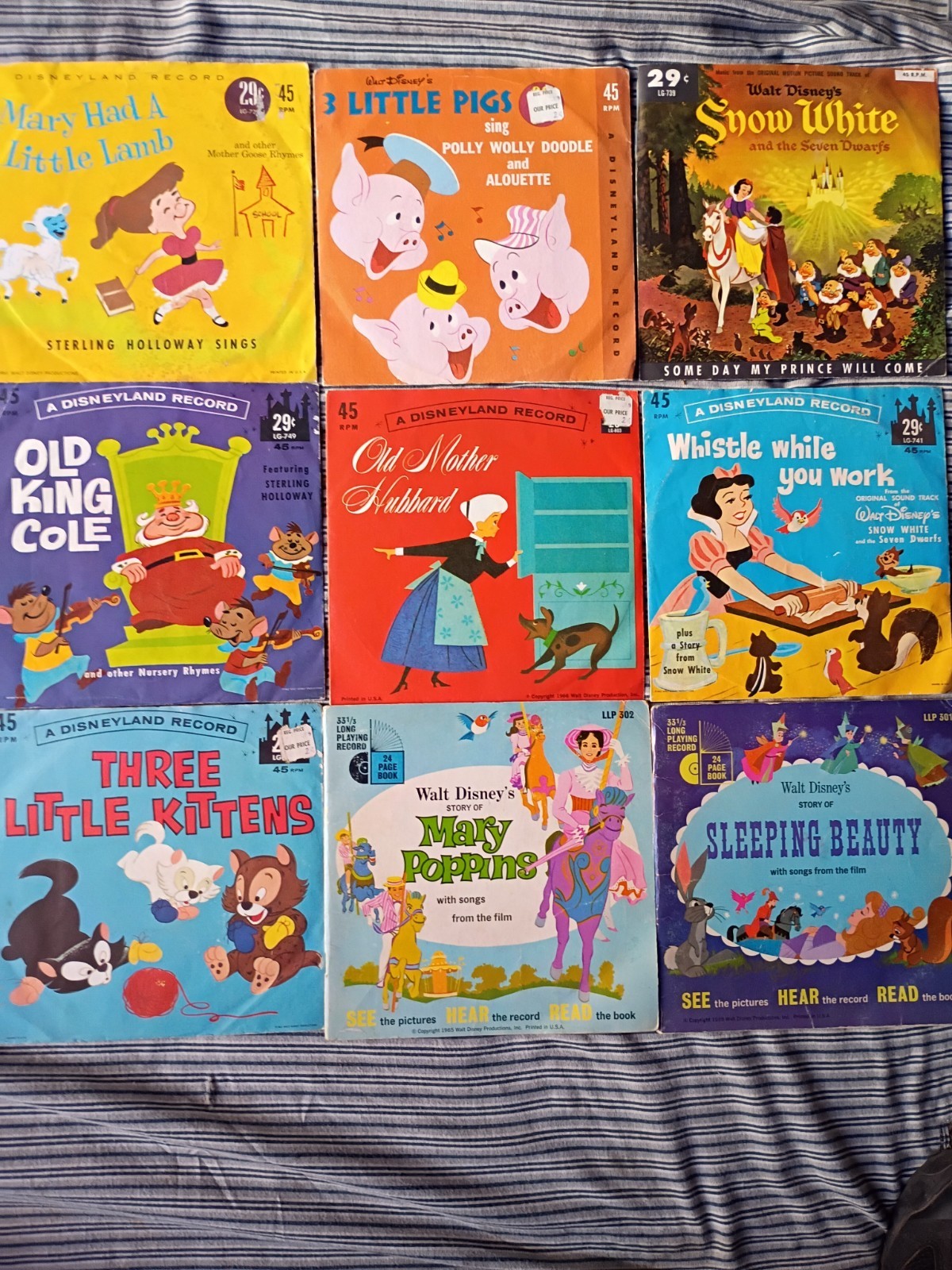 Disneyland Records 9 Title Releases,Mary Poppins,Sleeping Beauty,Snow White&more
