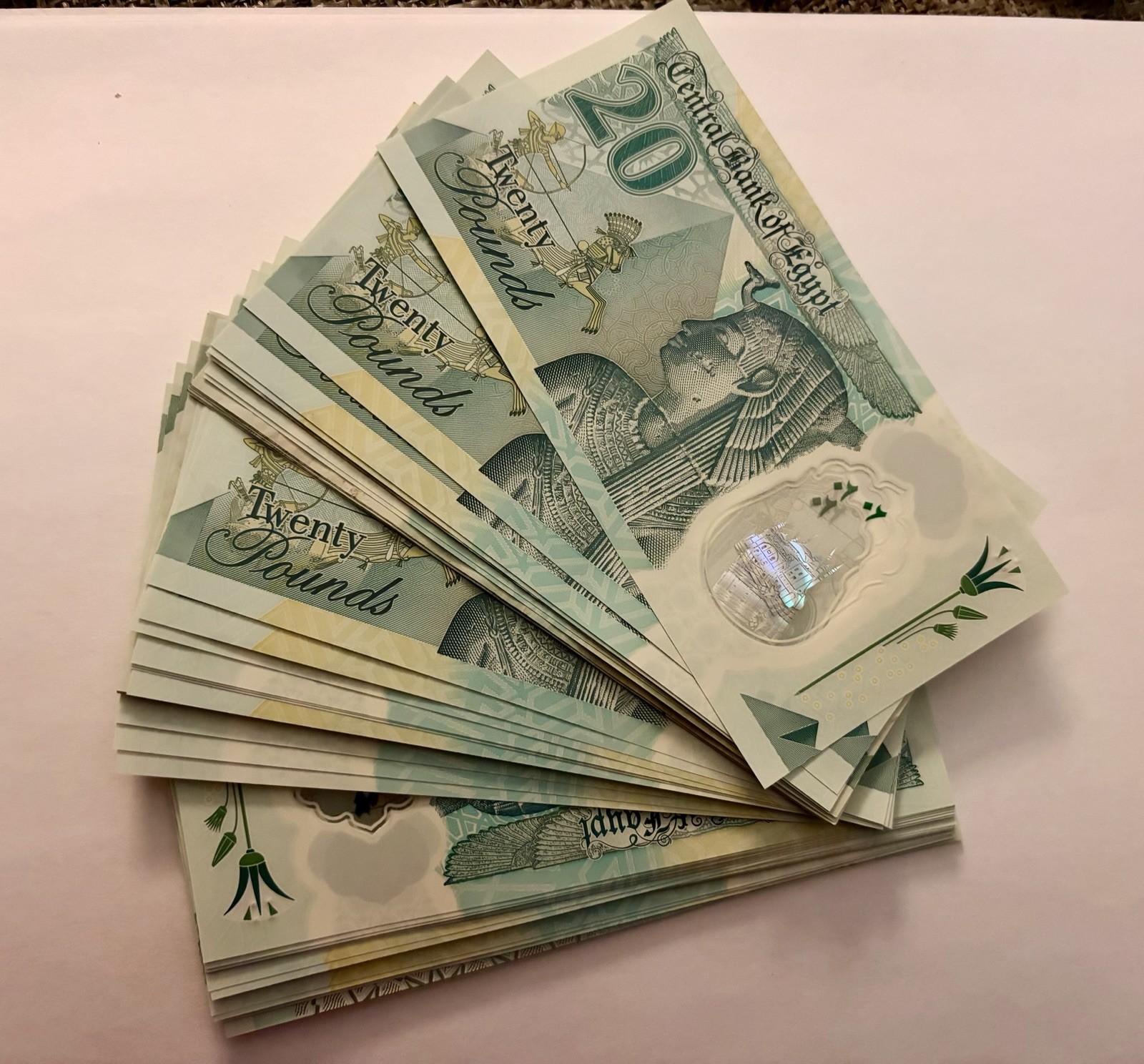 Egypt 20 Pound Banknotes Bundle – 50 Consecutive Notes (1000 Pounds) 