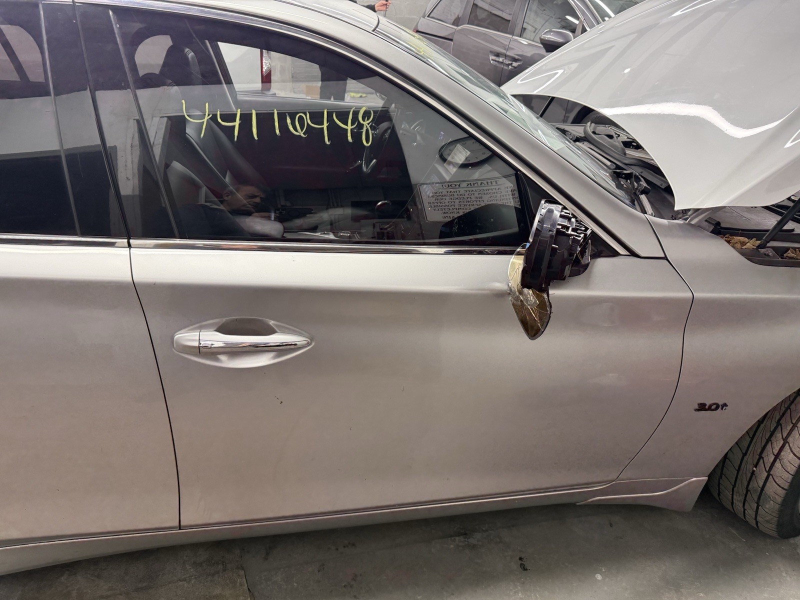 14-22 INFINITI Q50 Passenger Right Front Door Shell Silver/K23 OEM H010M4GAMA